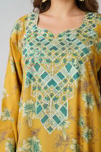 جلابية استايل مخور اماراتي لون كموني موديل SX6-109