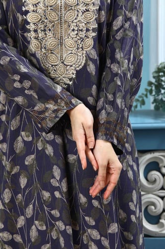 مخور اماراتي جامبو نسائي لون موف بصدرية مطرزة مودي...