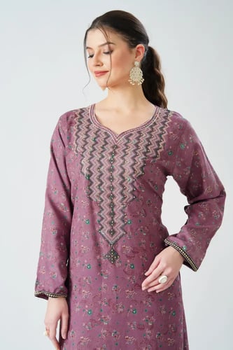 جلابية كشميري صدرية اردني لون لحمي موديل SQ6-192