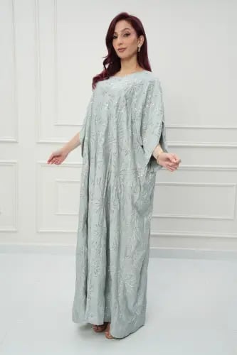 جلابية كويتي لون أخضر موديل CH6-92