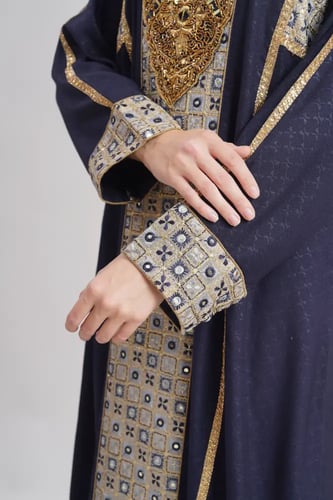 جلابية استقبال لون كحلي موديل WS6-144