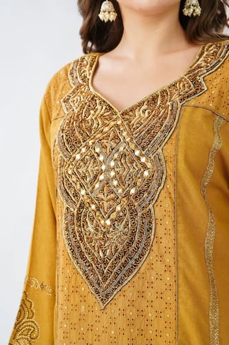 جلابية استقبال لون كموني موديل WS6-141