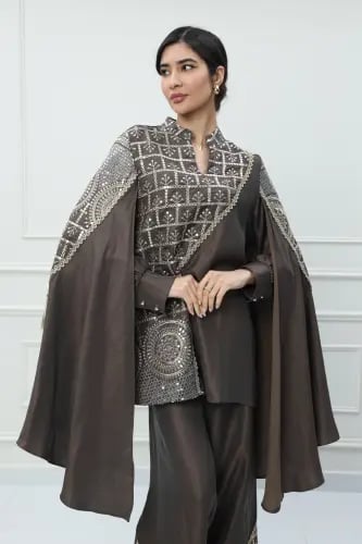 طقم بنطلون استايل تركي لون بني موديل CH6-3167A