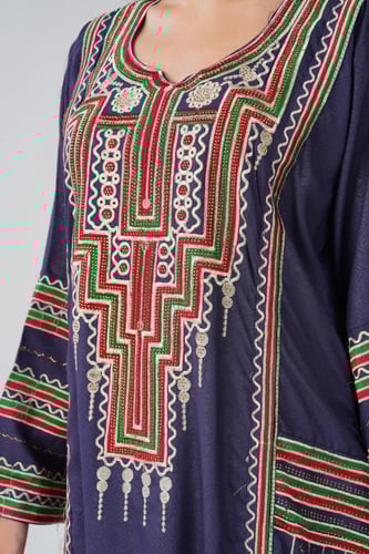 جلابية استايل عسيري لون موف رمادي موديل DB6-152