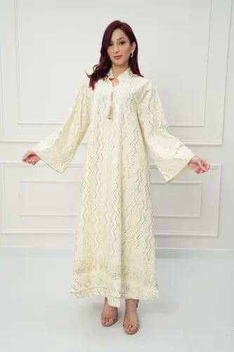 جلابية كويتي لون سكري موديل CH6-111