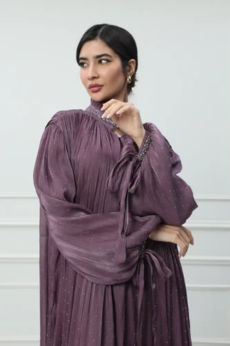 فستان اورجانزا كويتي لون بنفسجي موديل CH6-116