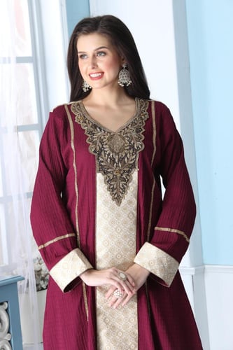 جلابية استقبال لون نبيتي موديل WS5-112