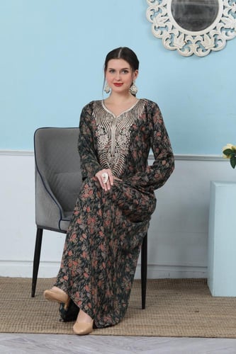 جلابية مخور اماراتي لون زيتي موديل SX5-56