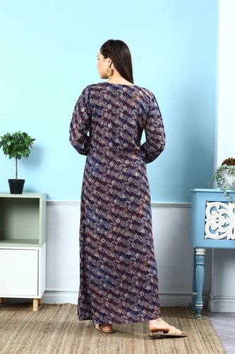 جلابية كشميري لون موف موديل SQ5-132