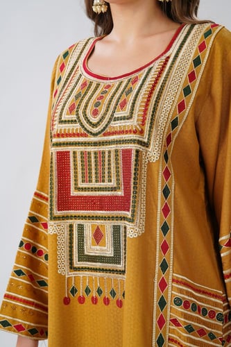 جلابية استايل عسيري لون كموني موديل DB6-153