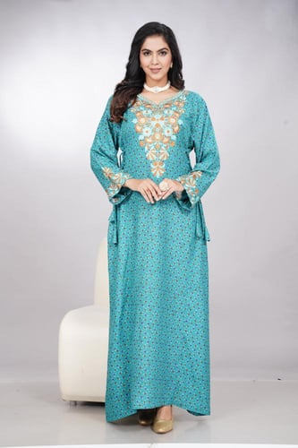 مخور اماراتي لون الفيروزي من الكشمير والقطن موديل...