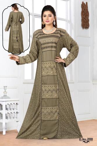 جلابية كويتية لون زيتي موديل RB-29