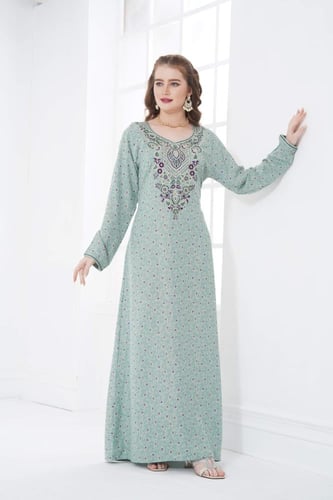 جلابية كشميري لون تيفاني موديل SQ5-172