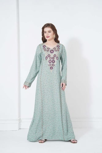 جلابية مخور اماراتي لون تيفاني موديل SX5-87