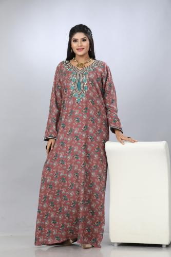 جلابية كشميري لون لحمي موديل SQ4-103