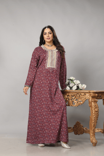 جلابية قطن كشميري عودي تطريز القصب الفاخر موديل SX...