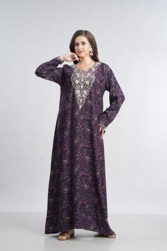 جلابية كشميري لون بنفسجي موديل SQ6-198