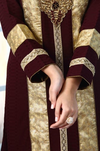 جلابية استقبال لون واين موديل WS5-108