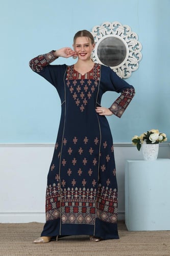 جلابية ستايل اردني لون كحلي موديل DB5-92