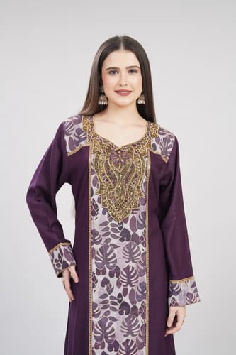 جلابية استقبال لون موف موديل WS6-146