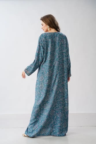 جلابية استايل مخور اماراتي لون بترولي موديل SX6-10...