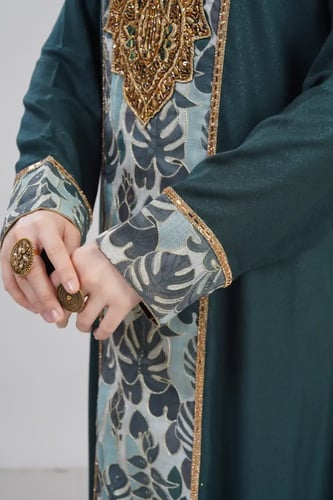 جلابية استقبال لون زيتي موديل WS6-146