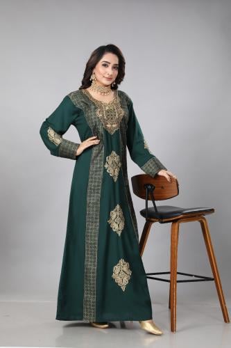 جلابية استقبال لون اخضر موديل WS4-84