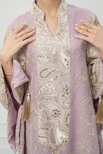 جلابية كويتي لون موف موديل CH6-64