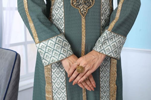 جلابية استقبال لون عشبي موديل WS5-110