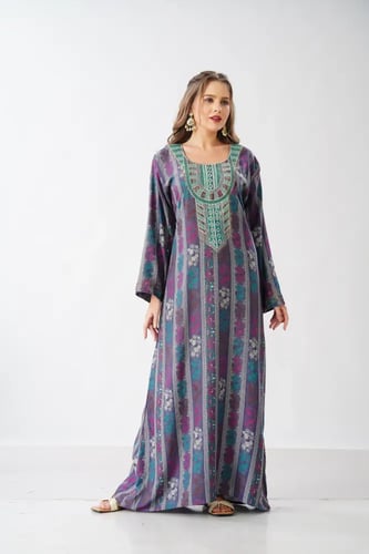 جلابية استايل مخور اماراتي لون رمادي موديل SX6-112