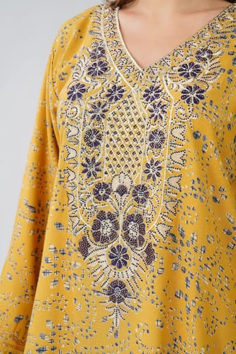 جلابية استايل مخور اماراتي لون كموني موديل SX6-108