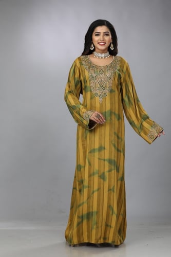 مخور اماراتي لون اصفر مطرز بالقصب موديل DB4-33