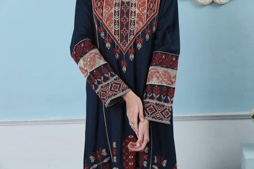 جلابية استايل اردني لون كحلي موديل DB5-76A