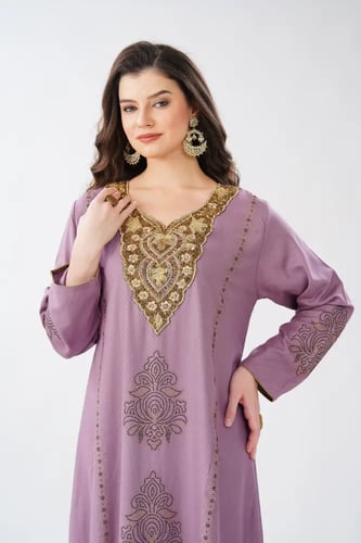 جلابية استقبال لون موف موديل WS6-134