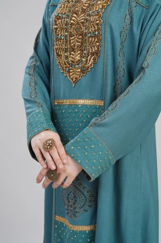 جلابية استقبال لون بترولي موديل WS6-142