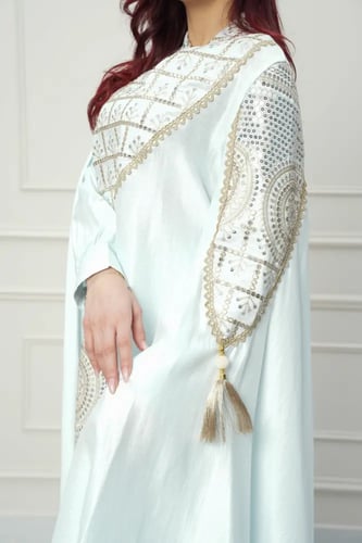 طقم بنطلون استايل تركي لون سماوي موديل CH6-3167A