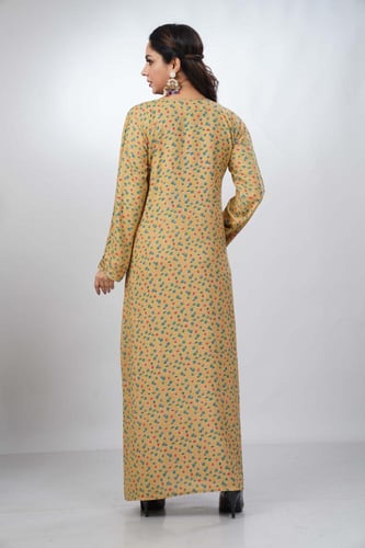 جلابية جامبو مخور كشميري لون كموني موديل SV5-80