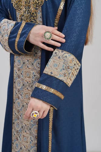 جلابية استقبال لون بترولي غامق موديل WS6-143