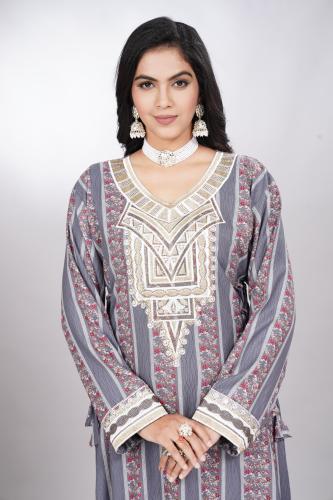 مخور اماراتي من الكشمير والقطن لون رمادي غامق مودي...