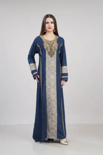 جلابية استقبال لون بترولي غامق موديل WS6-143