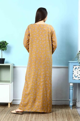 جلابية كشميري لون كموني موديل SQ5-137