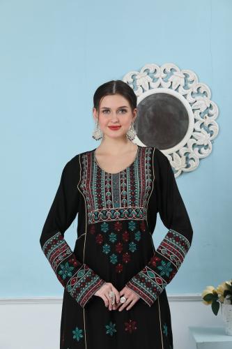 جلابية استايل اردني لون اسود موديل DB5-91