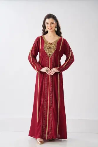 جلابية استقبال لون عودي موديل WS6-161