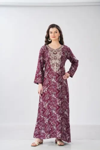 جلابية استايل مخور اماراتي لون عودي موديل SX6-111