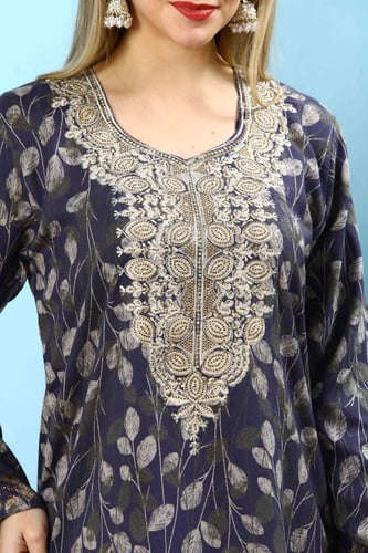 مخور اماراتي جامبو نسائي لون موف بصدرية مطرزة مودي...