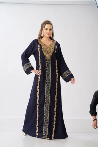 جلابية استايل بحريني لون كحلي موديل WS6-150