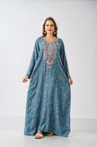 جلابية استايل مخور اماراتي لون بترولي موديل SX6-10...