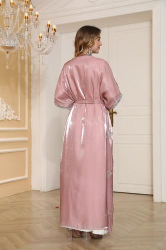 جلابية سهرة لون وردي موديل CH5-26