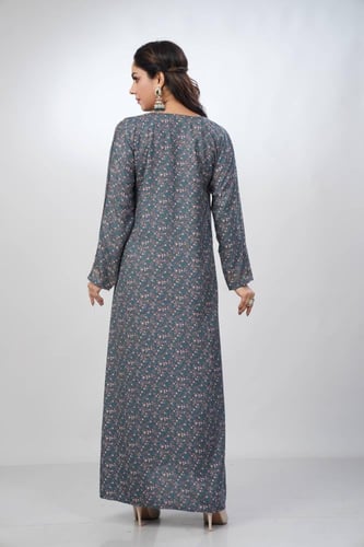 جلابية جامبو مخور كشميري لون رمادي موديل SV5-78