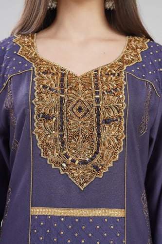 جلابية استقبال لون بنفسجي موديل WS6-142